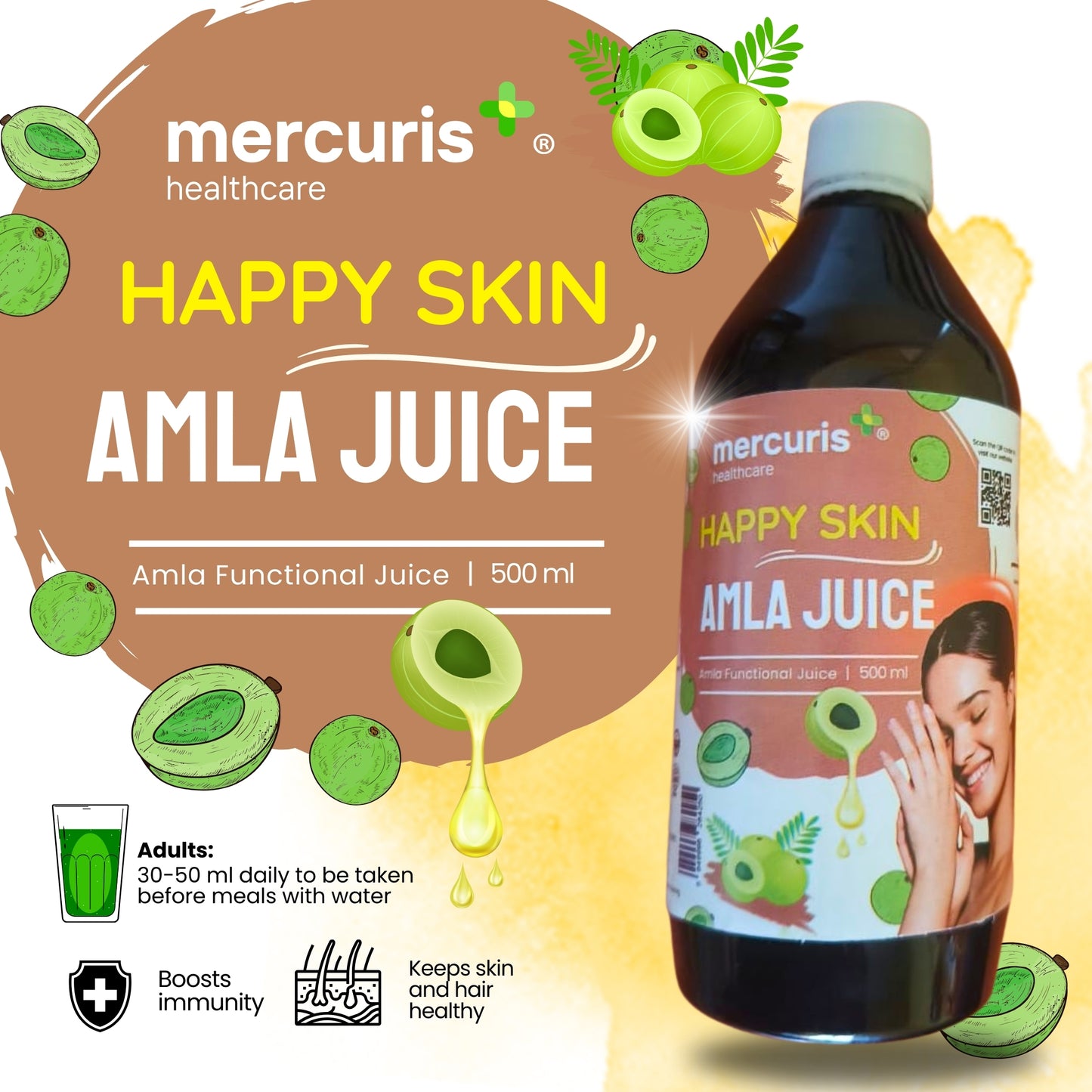 Mercuris Happy Skin Amla Juice Functional Juice (500 ml)