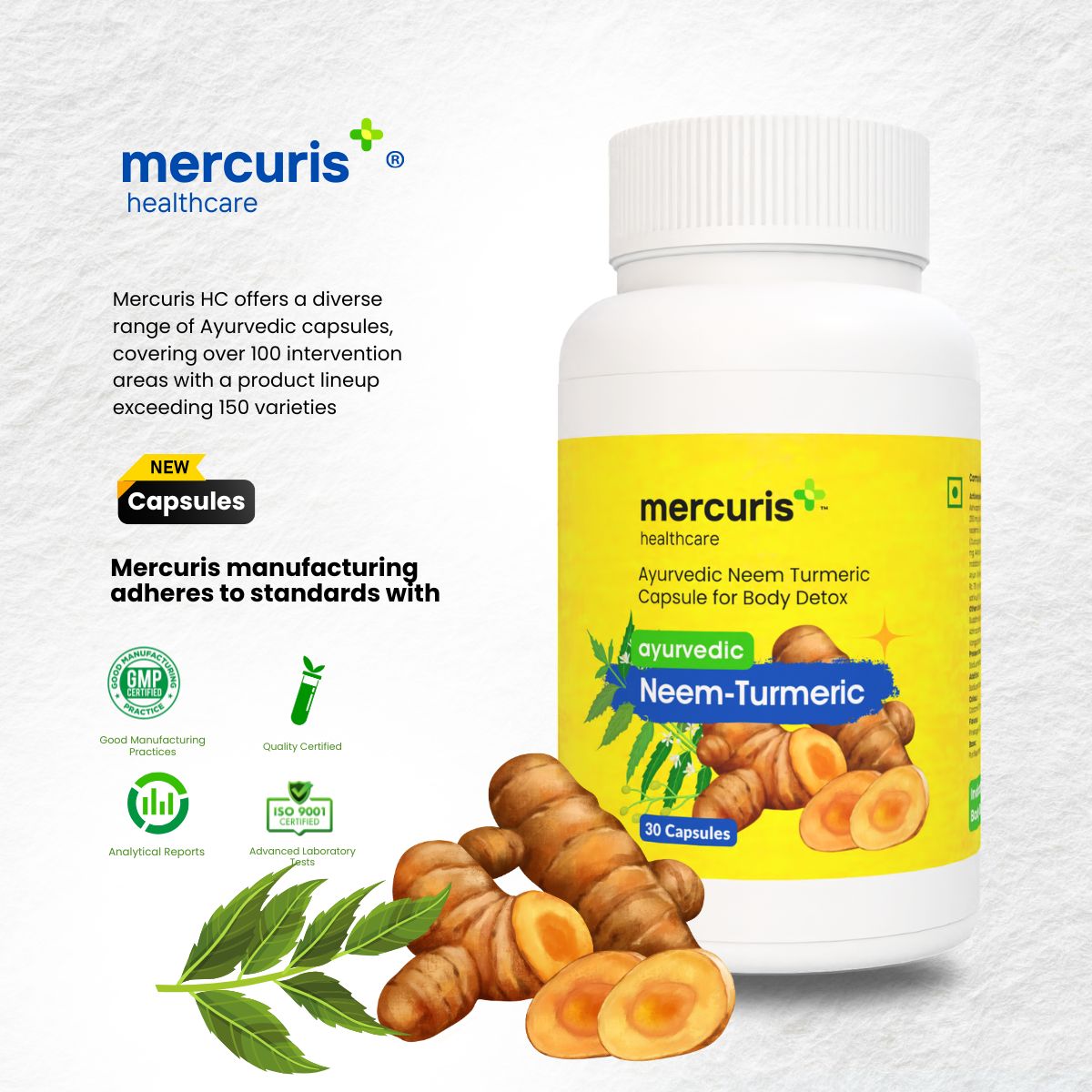 Neem Turmeric Capsules – Ayurvedic Skin, Detox & Immunity Support