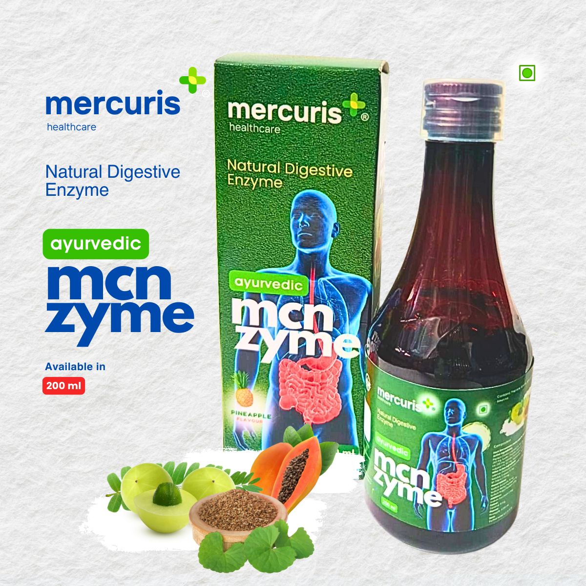 McNzyme – Ayurvedic Digestive Enzyme for Gas, Acidity & Indigestion Relief