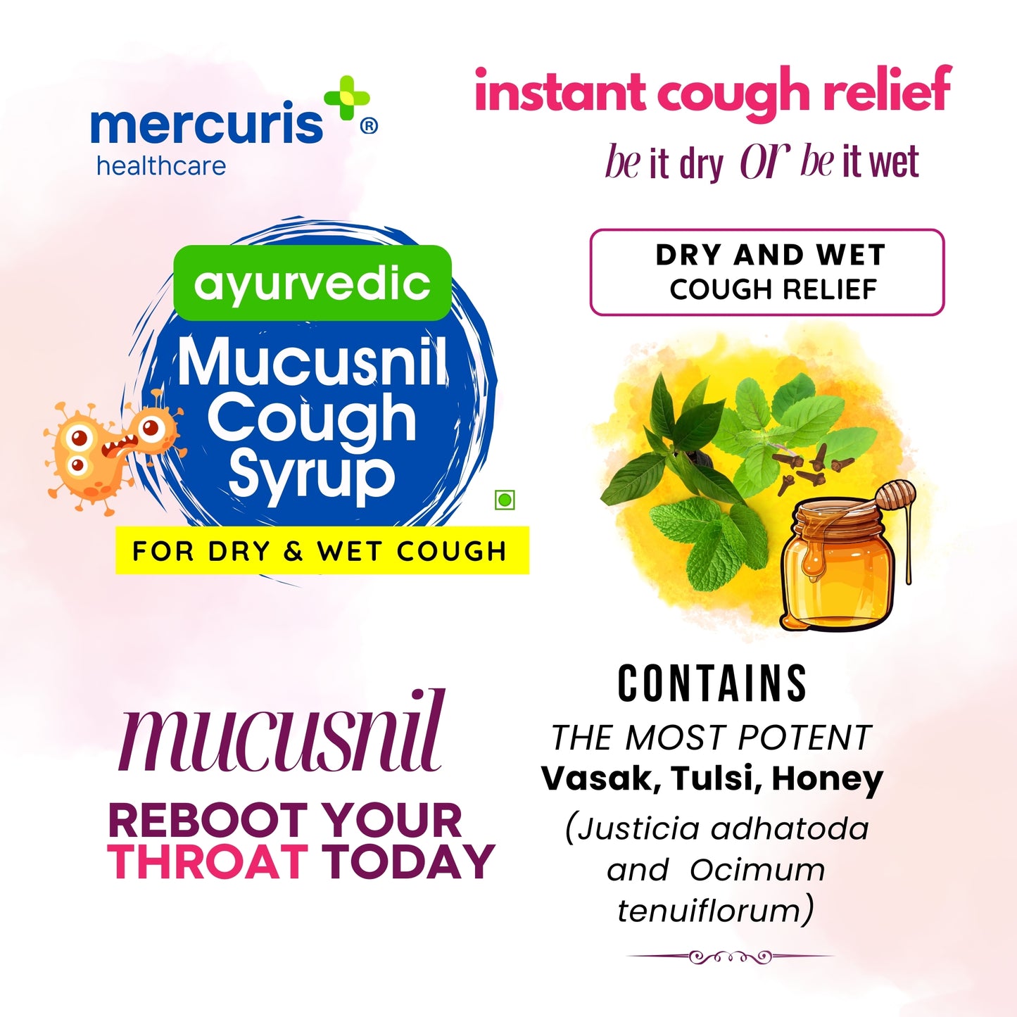 Mucusnil Dry and Wet Cough Syrup (Pack of 2)