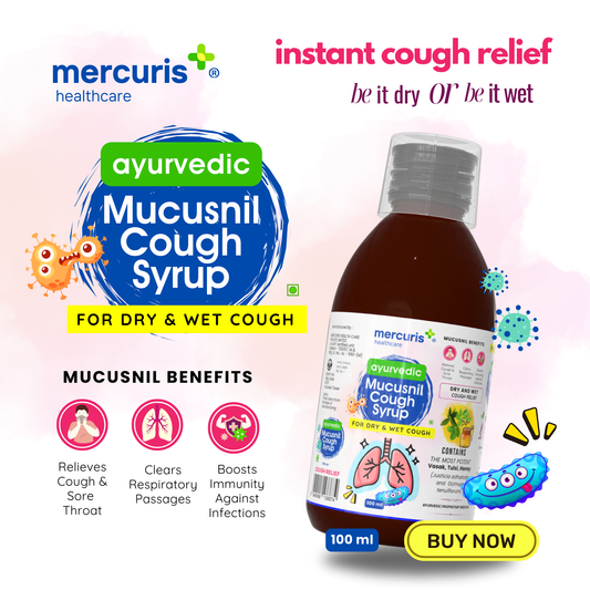 Mucusnil Ayurvedic Cough Syrup for Dry & Wet Cough – 100 ml